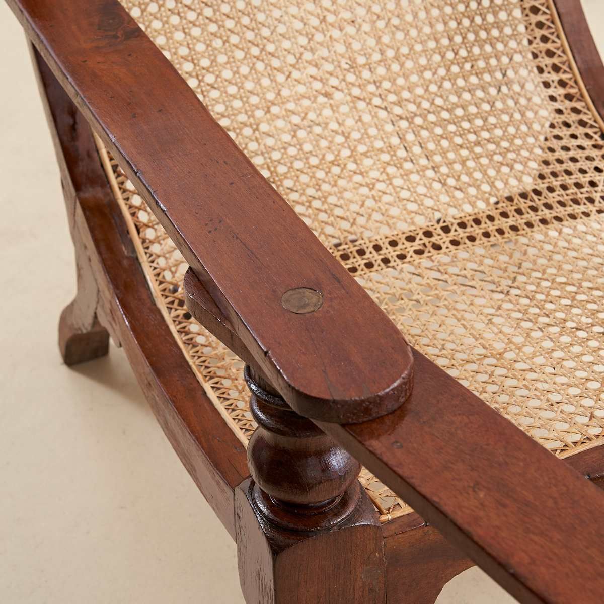 Colonnial Style Fireplace Chair In Vienna Straw photo for sale