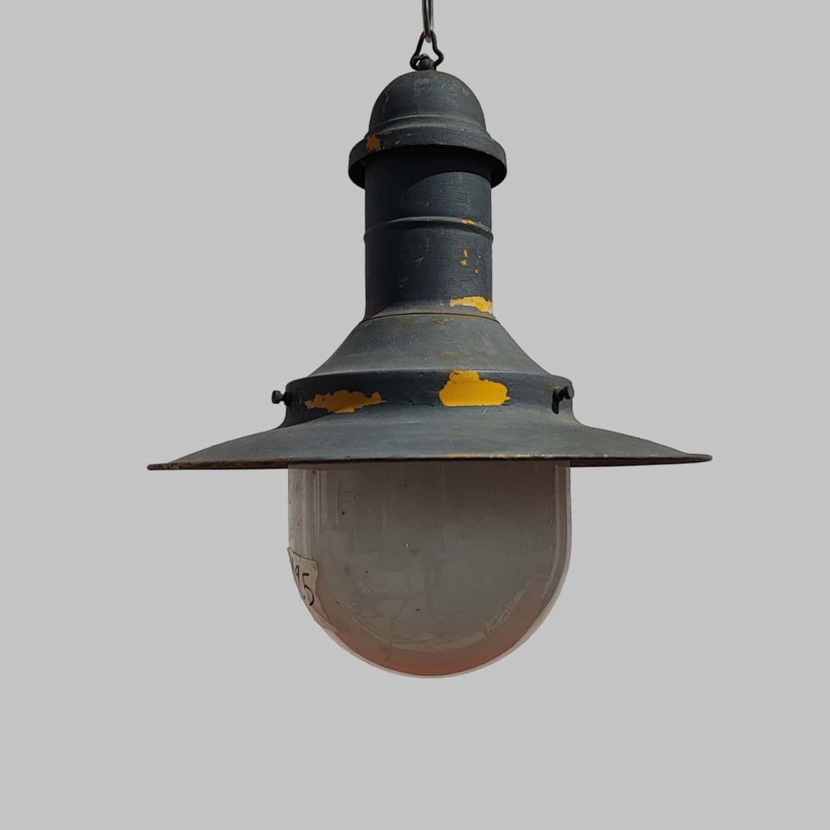 Industrial Chandelier In Metal And Glass
