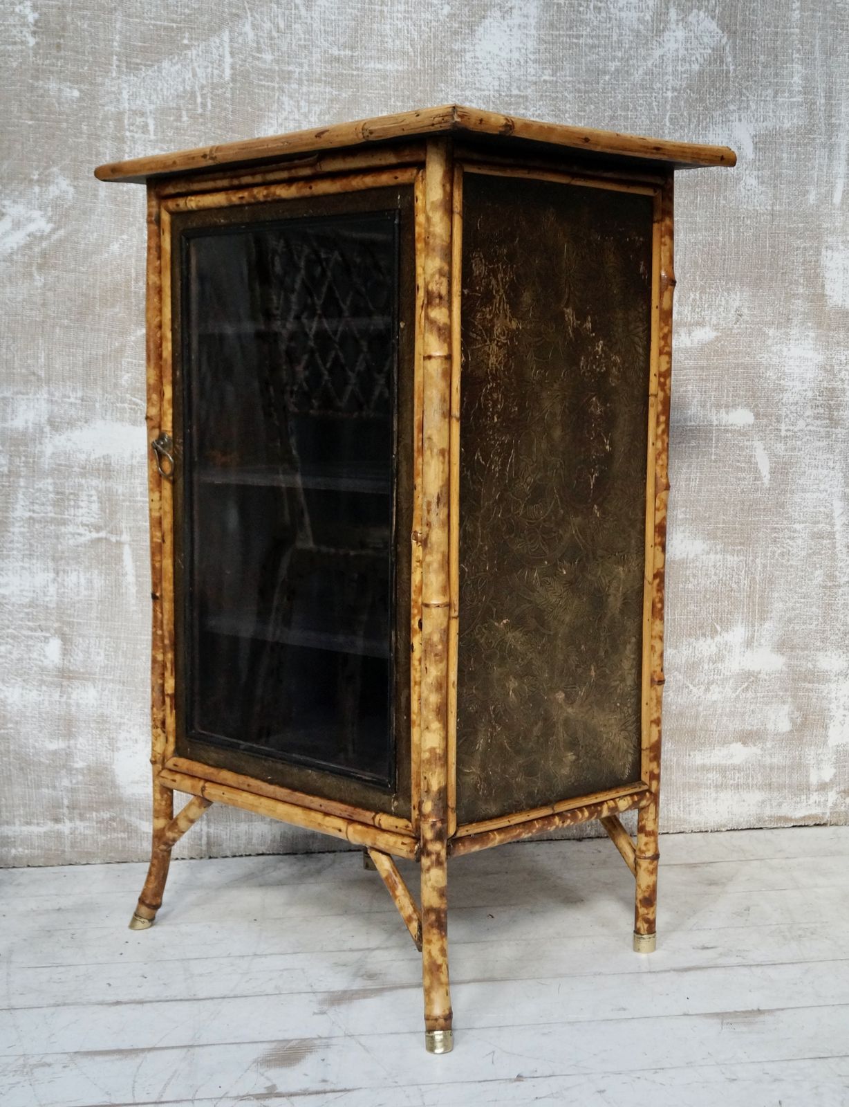 Victorian W.F Needham’s Glazed Bamboo Cabinet photo buy