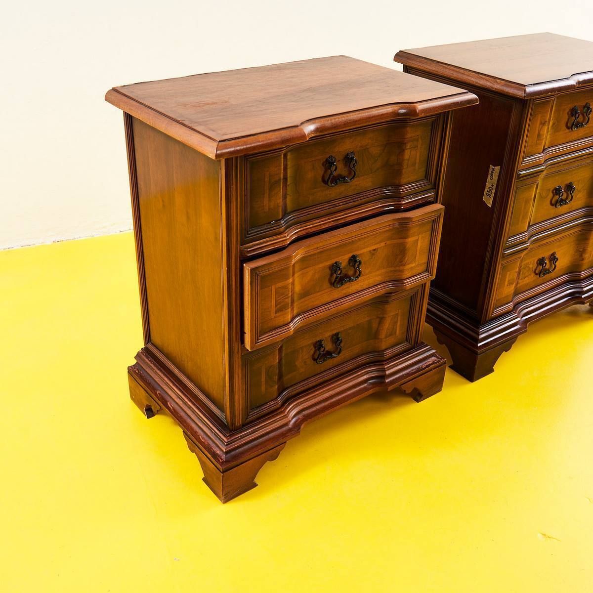 Pair Of Antique Style Wooden Bedside Tables photo furniture