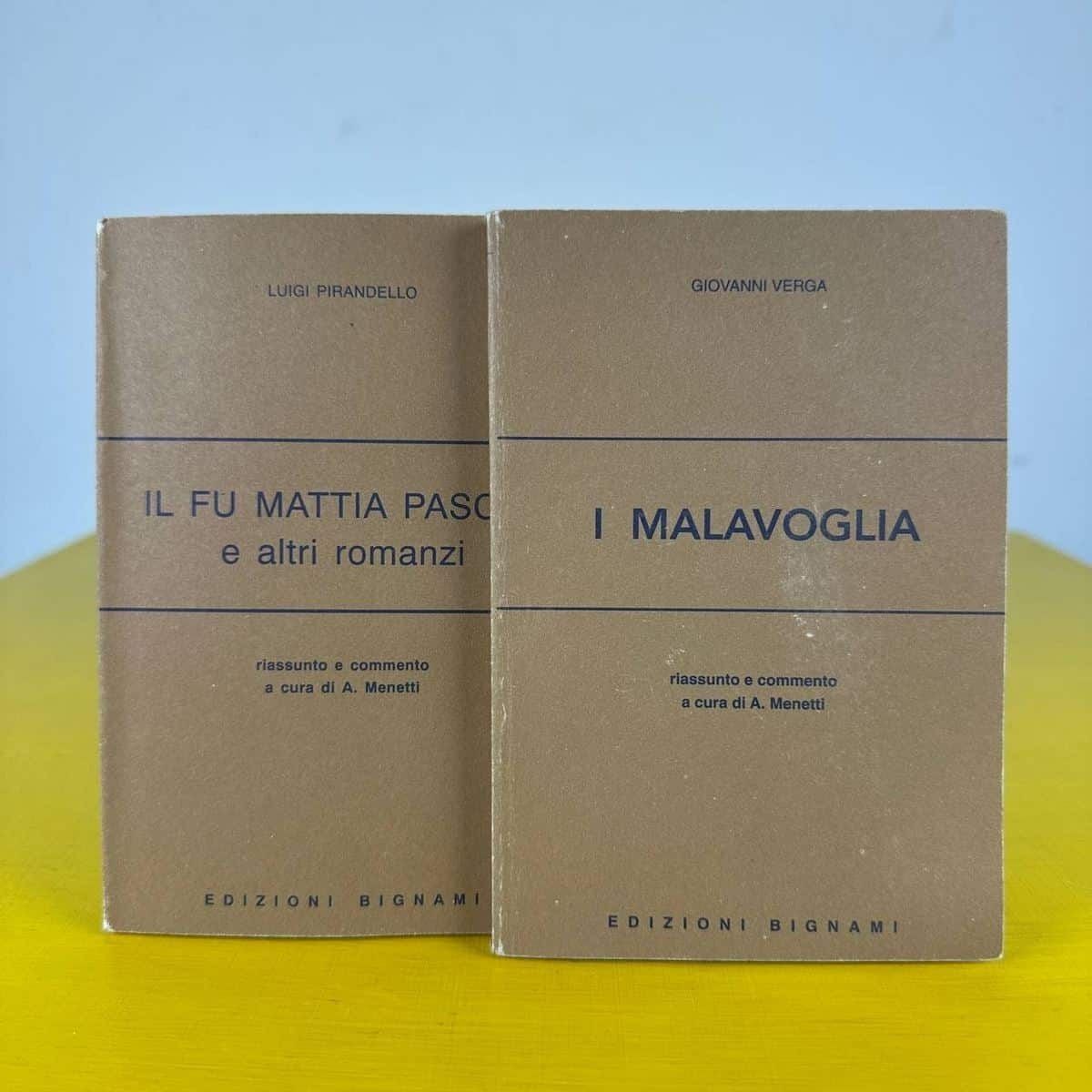 Pair Of Vintage Books Bignami Editions, Summary And Commentary By A.Menetti