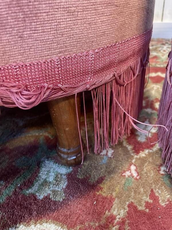 Paire De Chauffeuses En Velours Rose Style Napoléon III photo Furniture