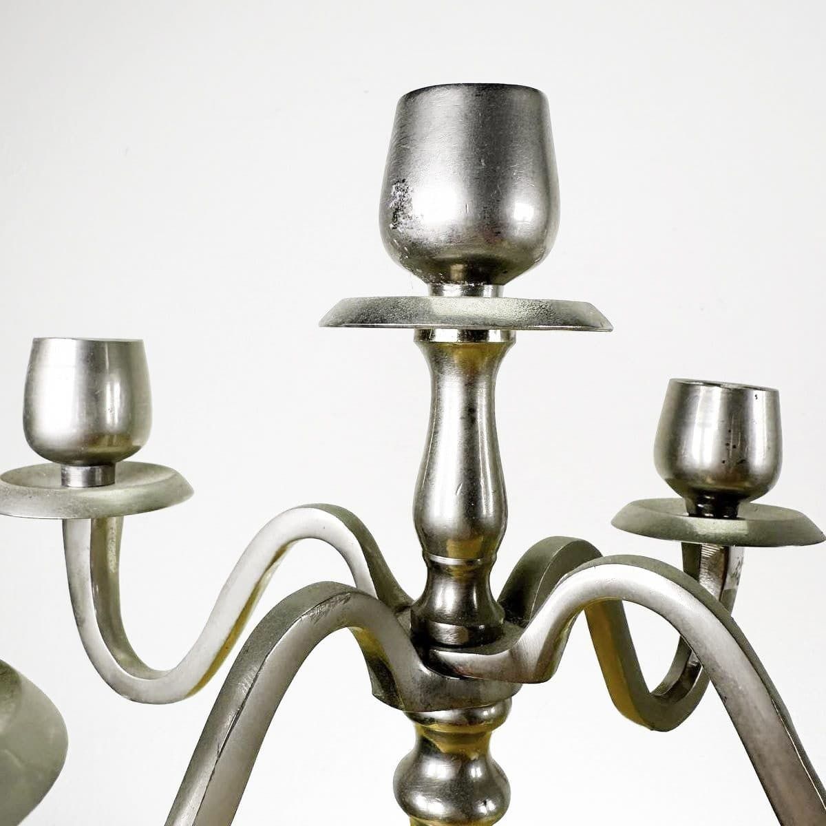Vintage Aluminum Candelabra 5 Candles photo furniture