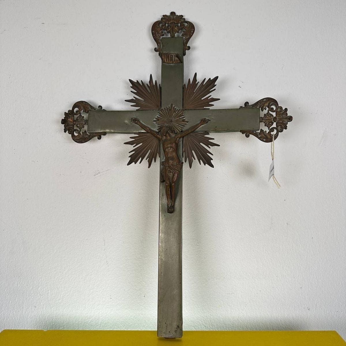 Wooden And Metal Altar Crucifix