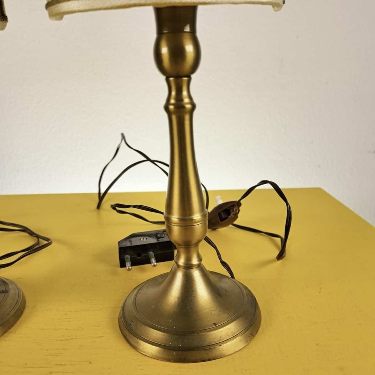 Pair Of Vintage Lamps With Metal Base photo for sale
