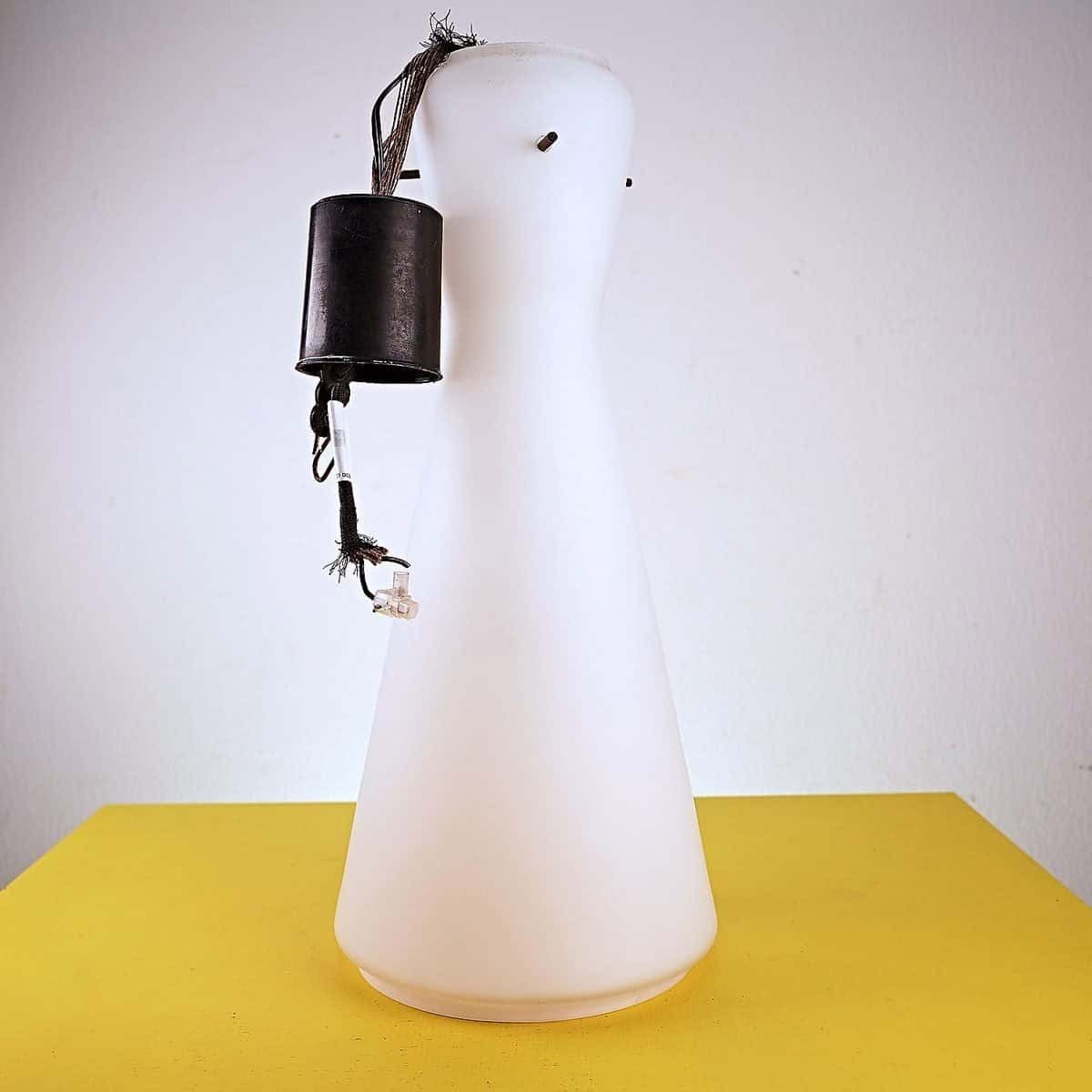 60's Opaline Glass Chandelier, 1960s
