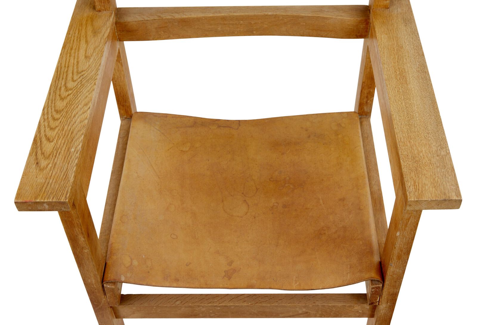 Set Of 6 1960’s Scandinavian Modern Oak And Leather Armchairs photo Furniture