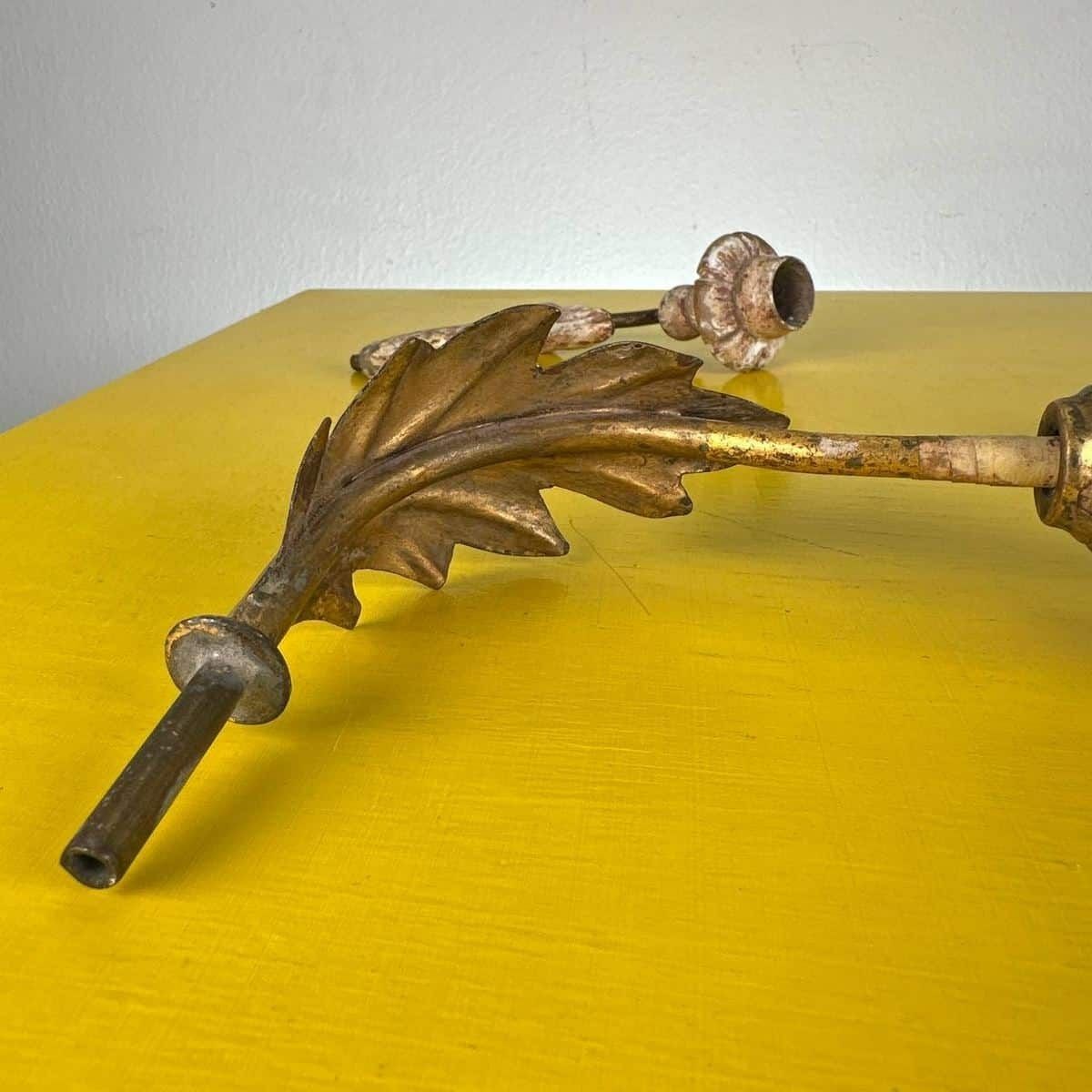 Home Decor Vintage Wooden And Metal Candlesticks, 4 Pieces photo