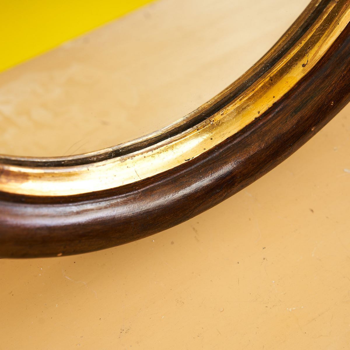 50's Oval Wooden Mirror, 1950s photo for sale