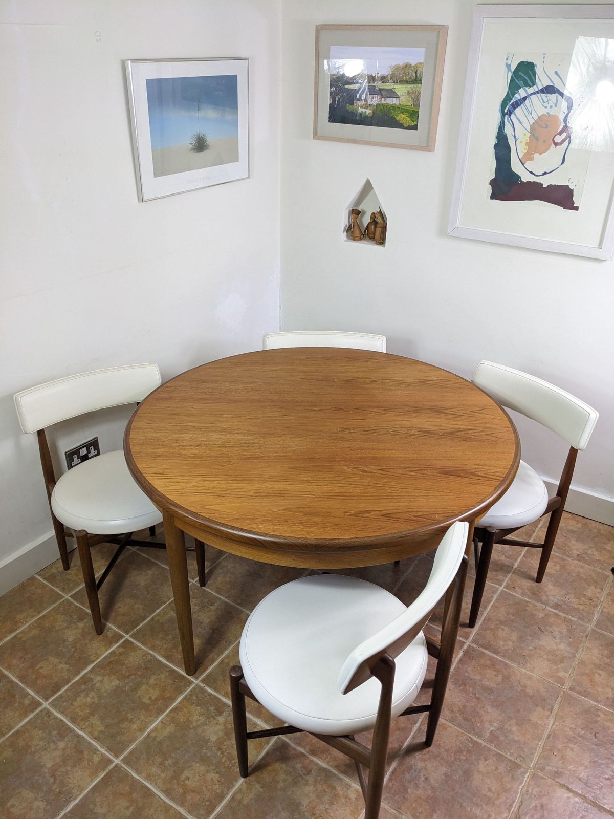 photo for sale Round Extending Teak Dining Table By G Plan From 1960’s Mid Century Modern Fresco Range, In Lovely Condition