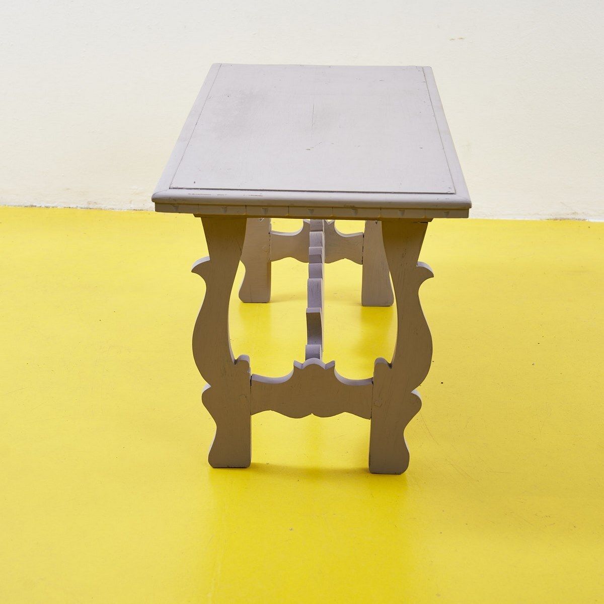 Dove Grey Wooden Coffee Table, 1930s photo vintage