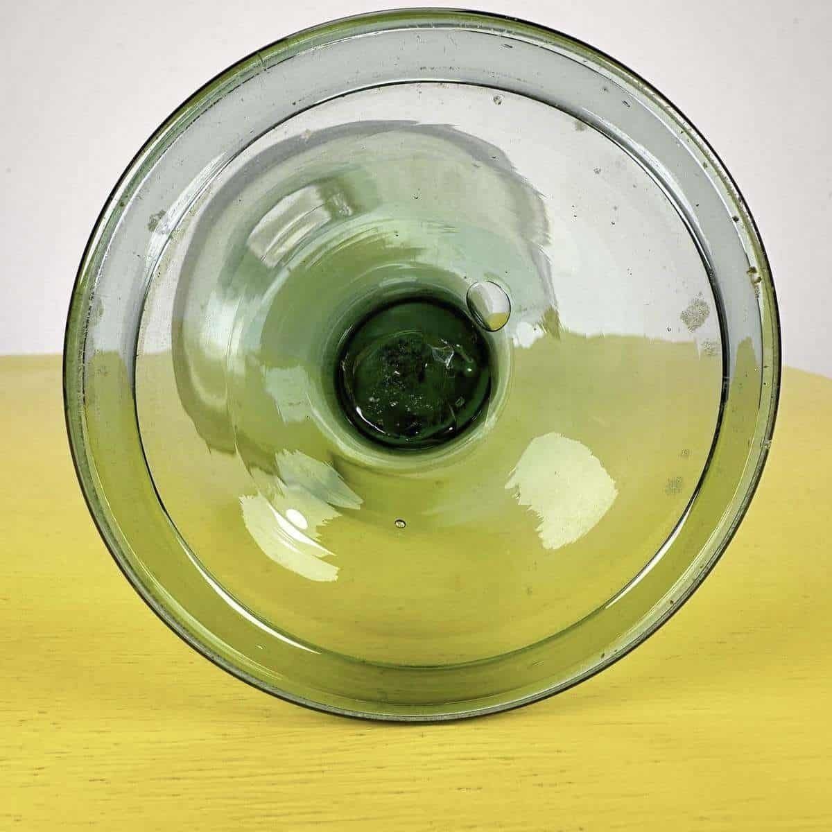 Vintage Green Blown Glass Cone Bottle photo buy