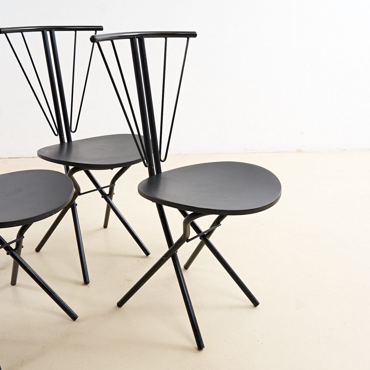 Set Of Six 70's Design Chairs In Metal And Wood photo Furniture