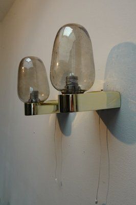 Vintage Scandinavian Wall Sconces In Glass With Spare Shade, 1970s, Set Of 2 photo furniture