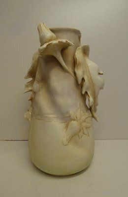 706.0 Art Nouveau Porcelain Thistles Vases Attributed To Amphora / Riessner, Stellmacher, & Kessel, 1890s, Set Of 2 photo