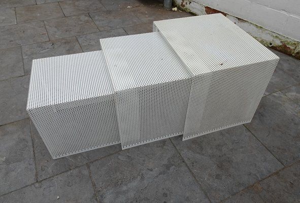 Metal Nesting Tables In The Style Of Mathieu Mategot, 1960s, Set Of 3 photo 531.0