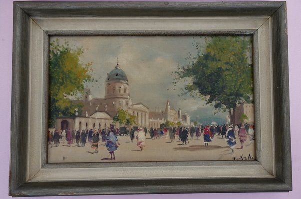Antal Berkes, Impressionist Scenes, 1890s 1910s, Oil On Canvases, Set Of 2 photo buy