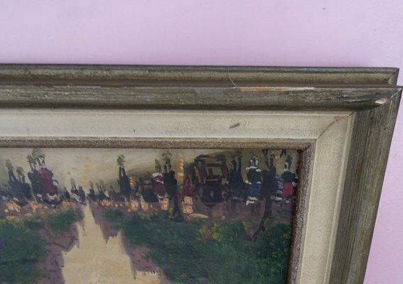 photo vinterior Antal Berkes, Impressionist Scenes, 1890s 1910s, Oil On Canvases, Set Of 2