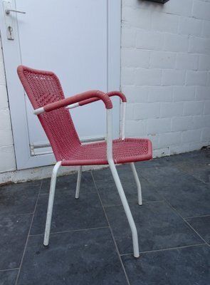 Furniture Italian Pink Plastic Chairs From Scoubidou, 1950s, Set Of 6 photo