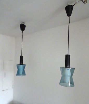 photo buy K2 135 Lamps In Blue Glass By Tapio Wirkkala For Idman, 1960s, Set Of 2