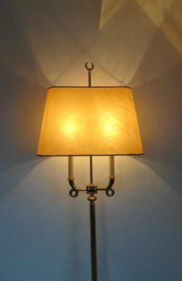 Gilded Brass Floor Lamp In The Style Of Gio Ponto, 1970s photo Lighting