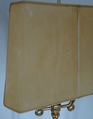 Gilded Brass Floor Lamp In The Style Of Gio Ponto, 1970s photo vintage