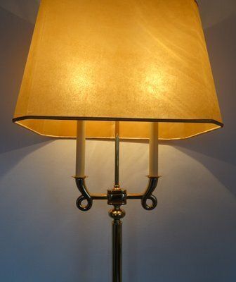 Lighting Gilded Brass Floor Lamp In The Style Of Gio Ponto, 1970s photo