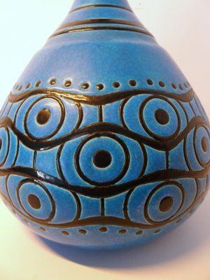 Art Deco Vase In Creamic By Longwy For Atelier Primavera France, 1920s photo furniture