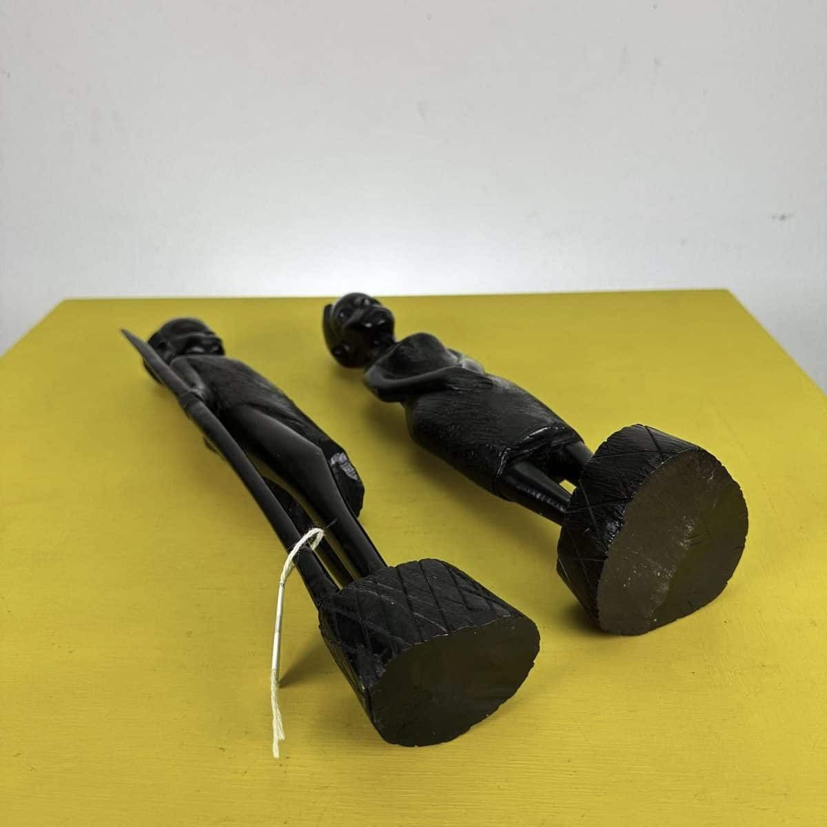 Pair Of Ethnic Statues Carved In Wood photo buy