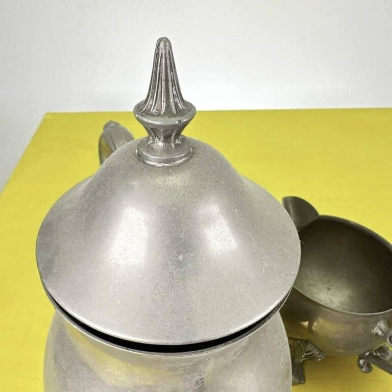 photo for sale Pair Of Vintage Metal Teapots And Milk Jug