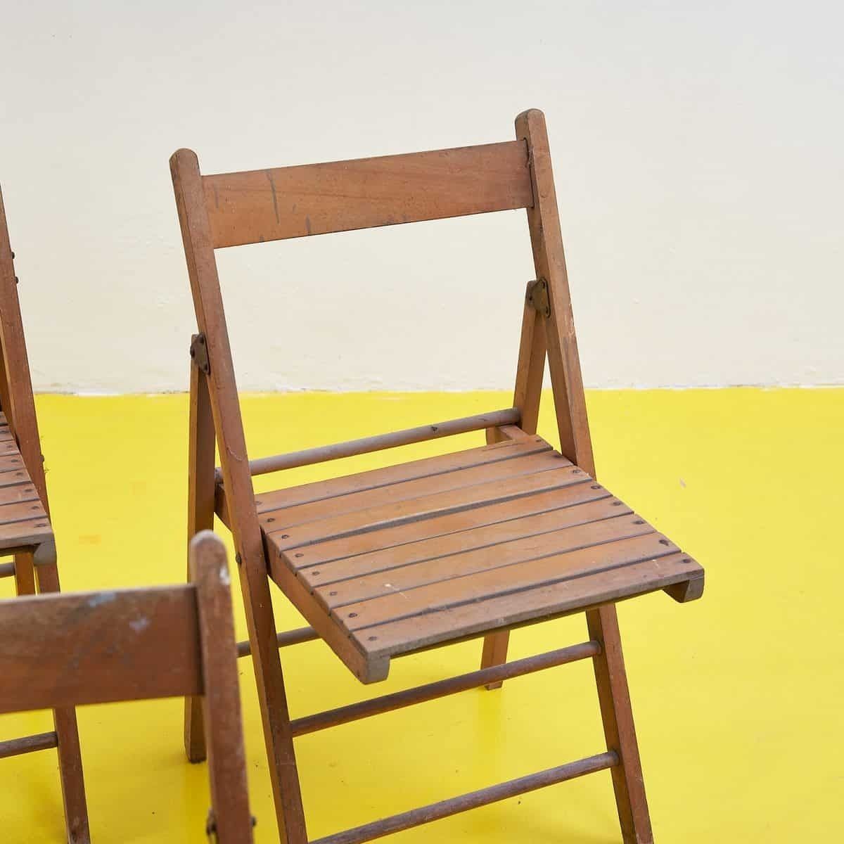 Wooden Chairs From The 30s And 40s, 4pcs photo for sale