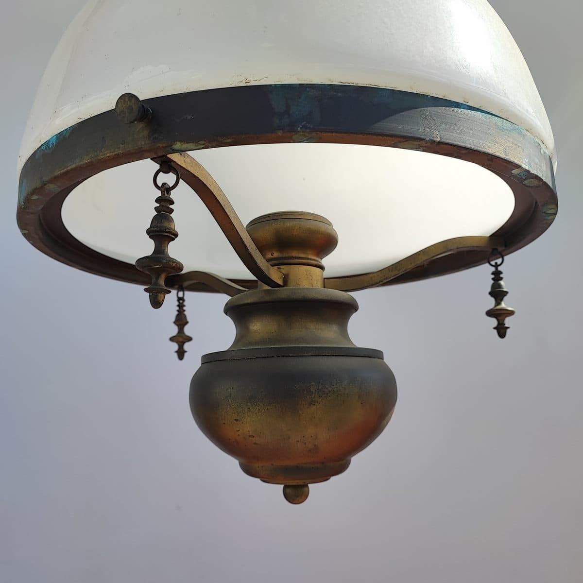 Opal Glass And Metal Chandelier photo furniture