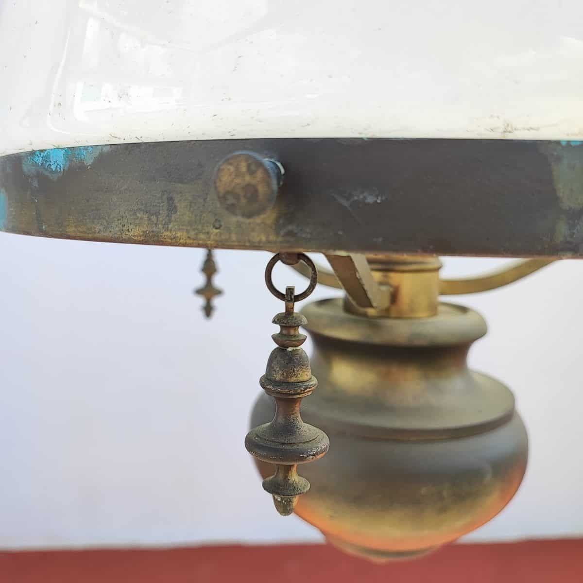 Opal Glass And Metal Chandelier photo Lighting