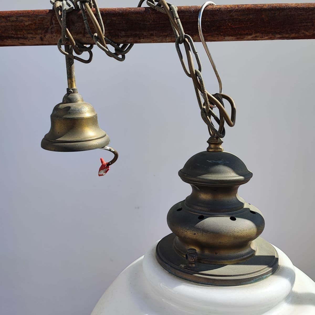 Opal Glass And Metal Chandelier photo 128.0