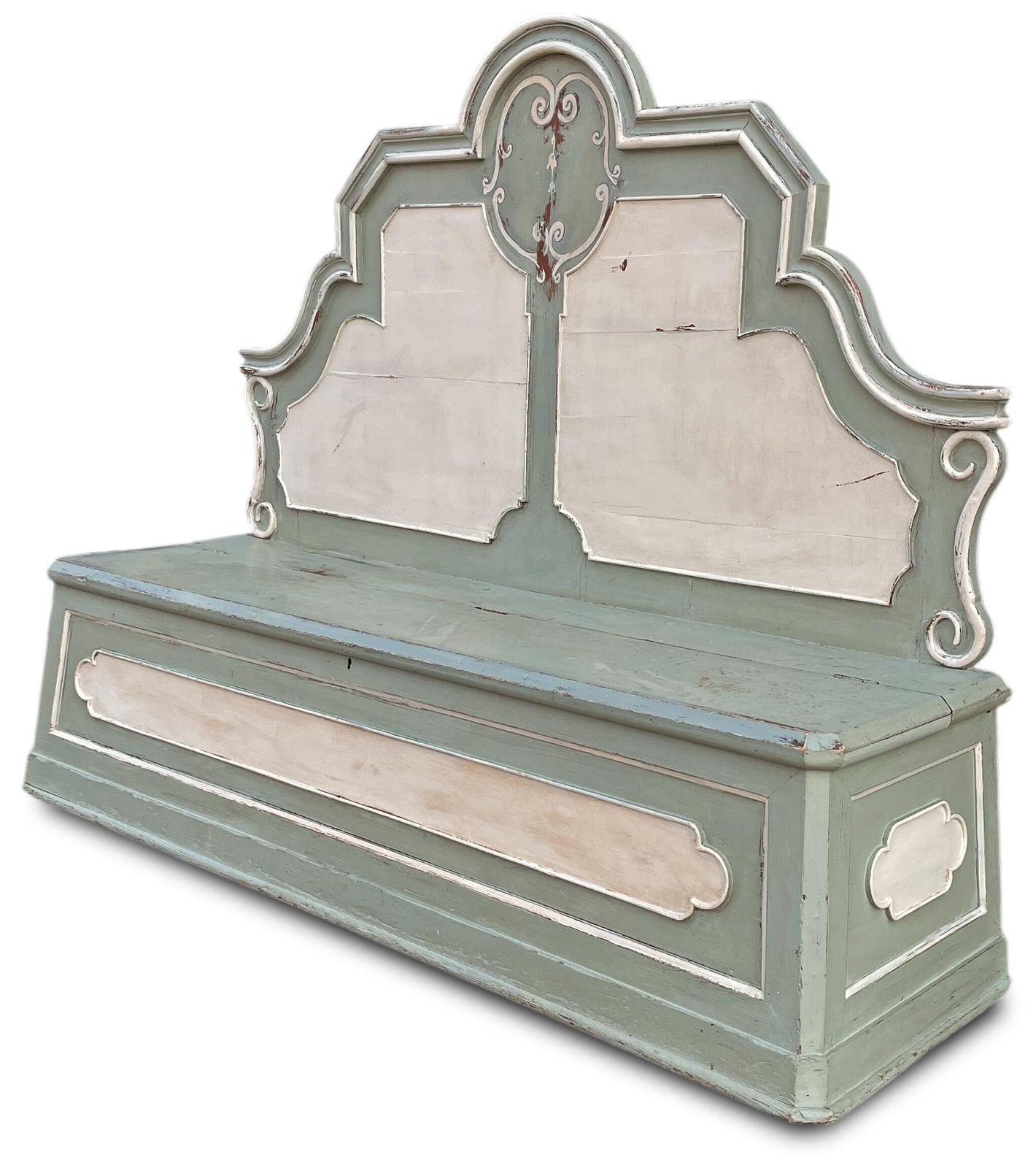 photo for sale Italian Painted Hall Bench