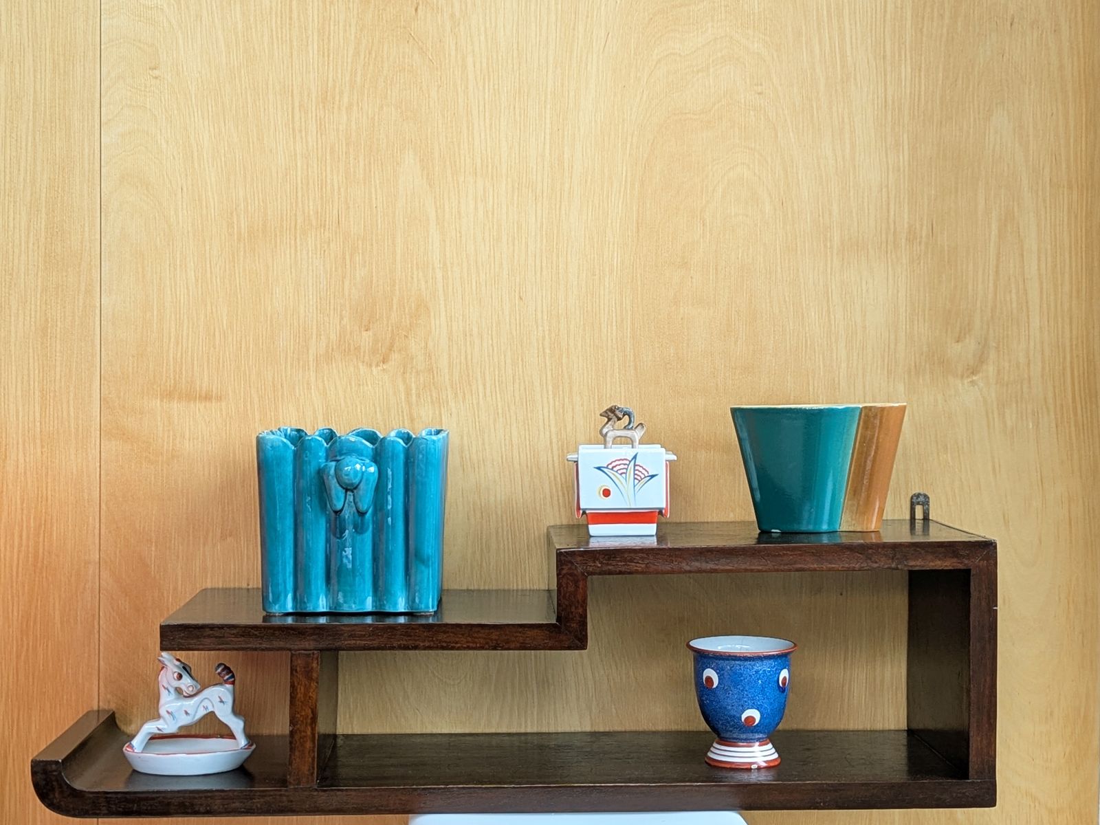 Italian Wood Art Deco Shelf In The Style Of Domus Nova, 1930s photo 700.0