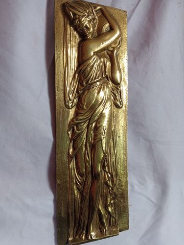 Art Nouveau Water Nymph Brass Plaque photo 250.0