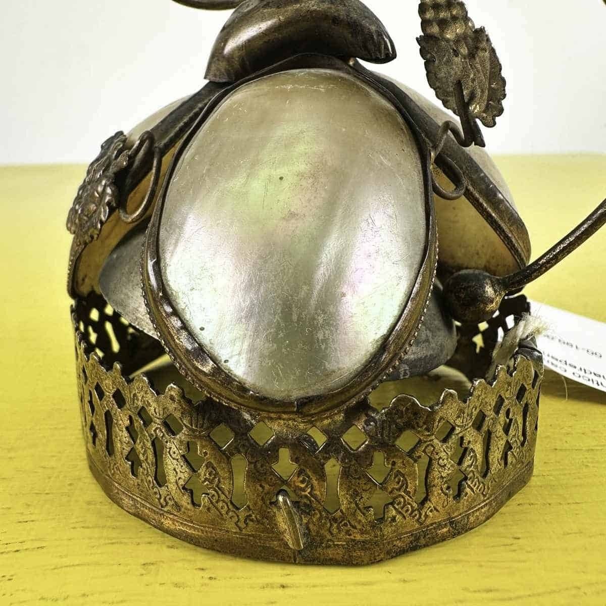 Antique French Bell In Brass And Mother Of Pearl photo furniture