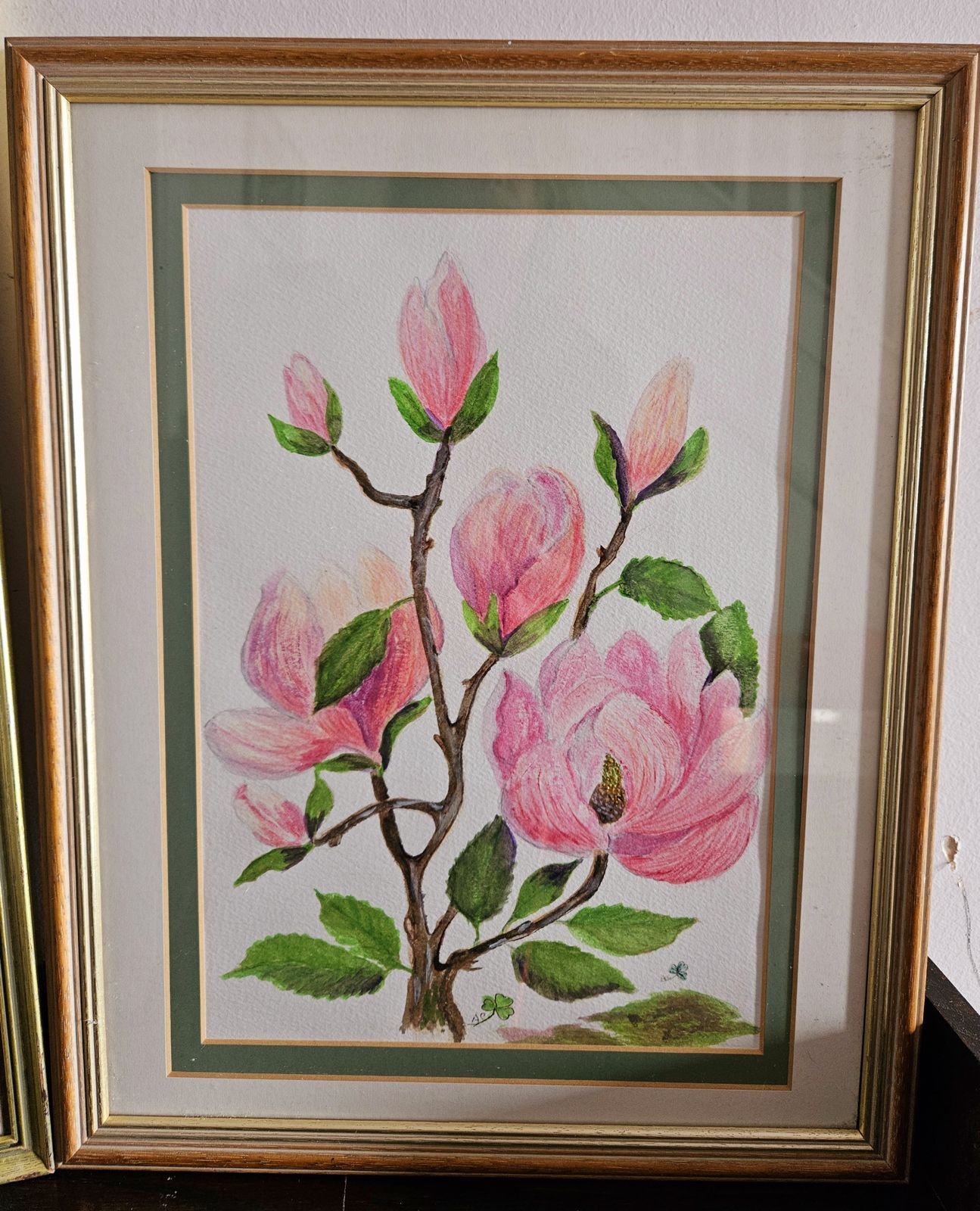 Pair Of Framed Floral Watercolours By Artist Anna Clover (1927   2024) photo vinterior