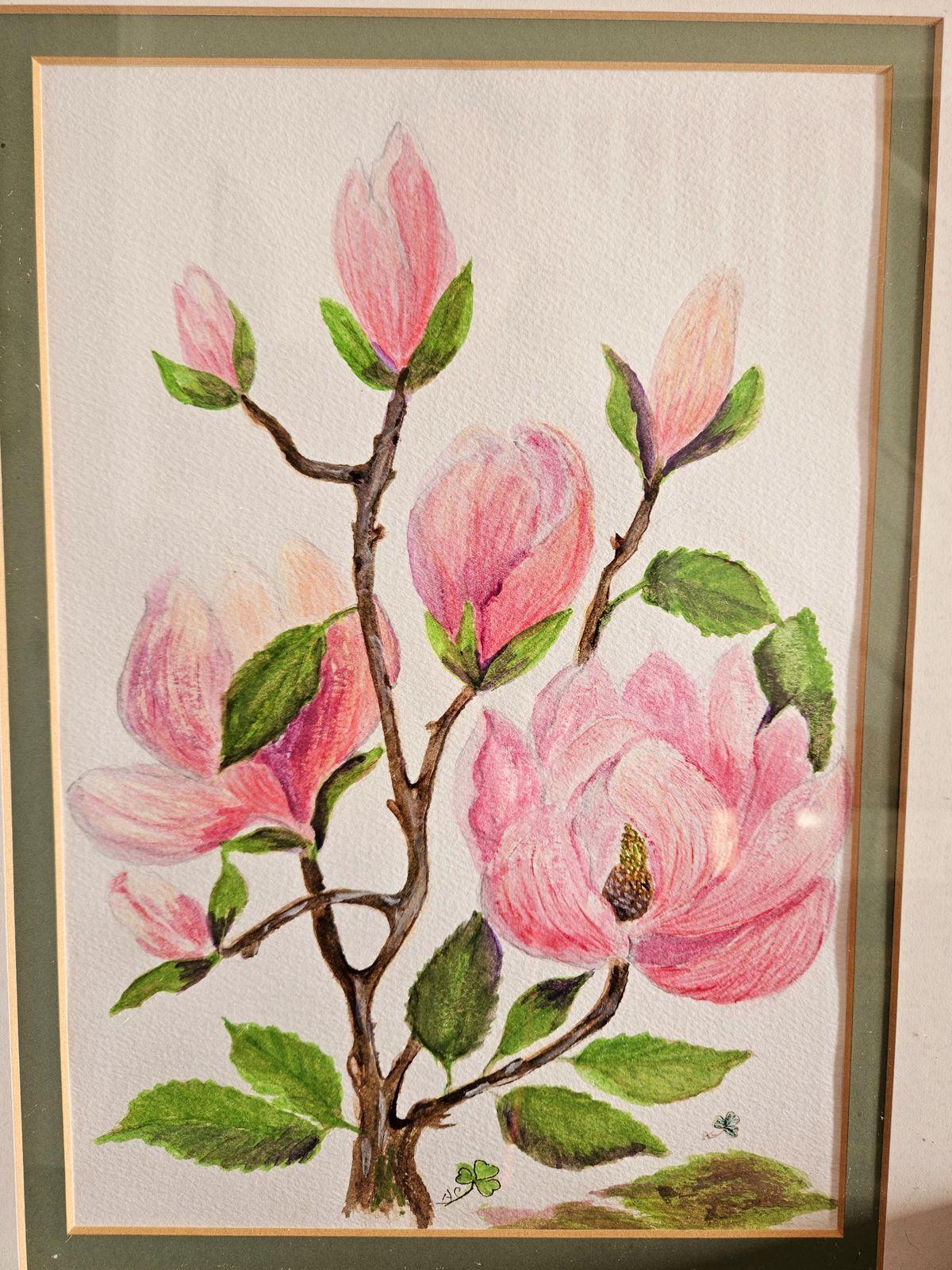 Pair Of Framed Floral Watercolours By Artist Anna Clover (1927   2024) photo buy
