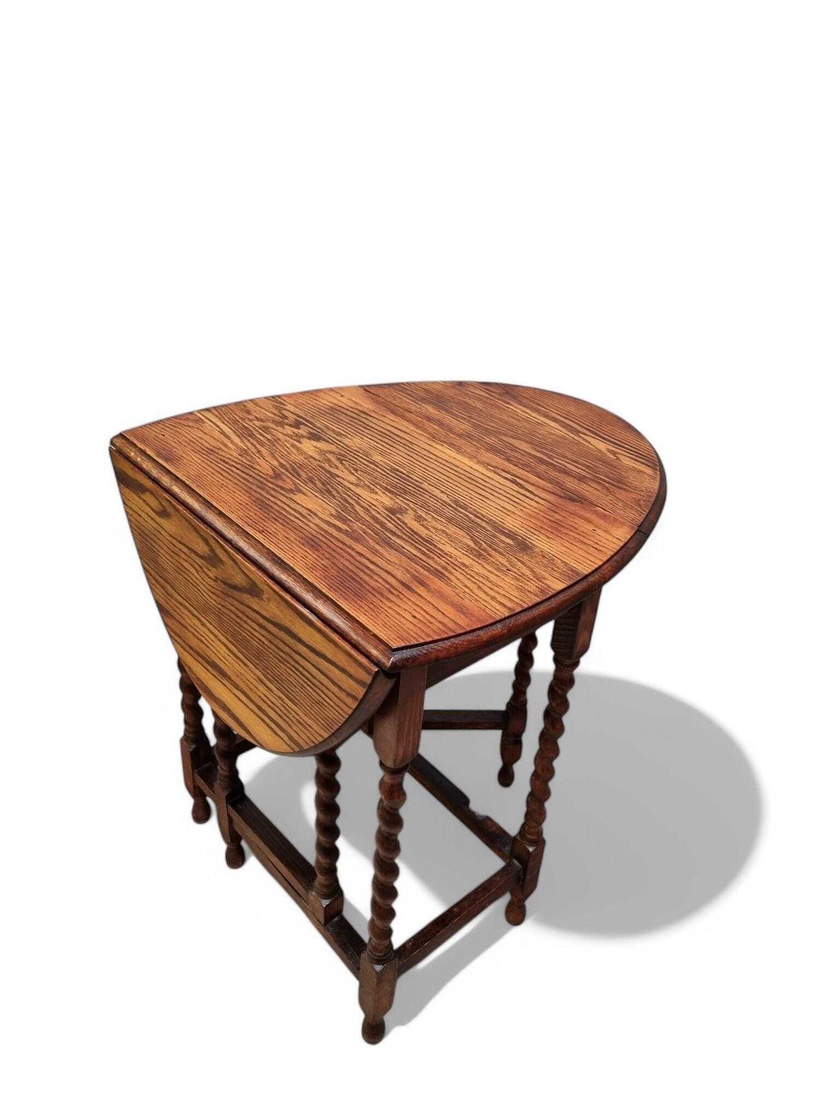 Antique English Drop Leaf Table / Barley Twist / 1890s 1900s photo Furniture