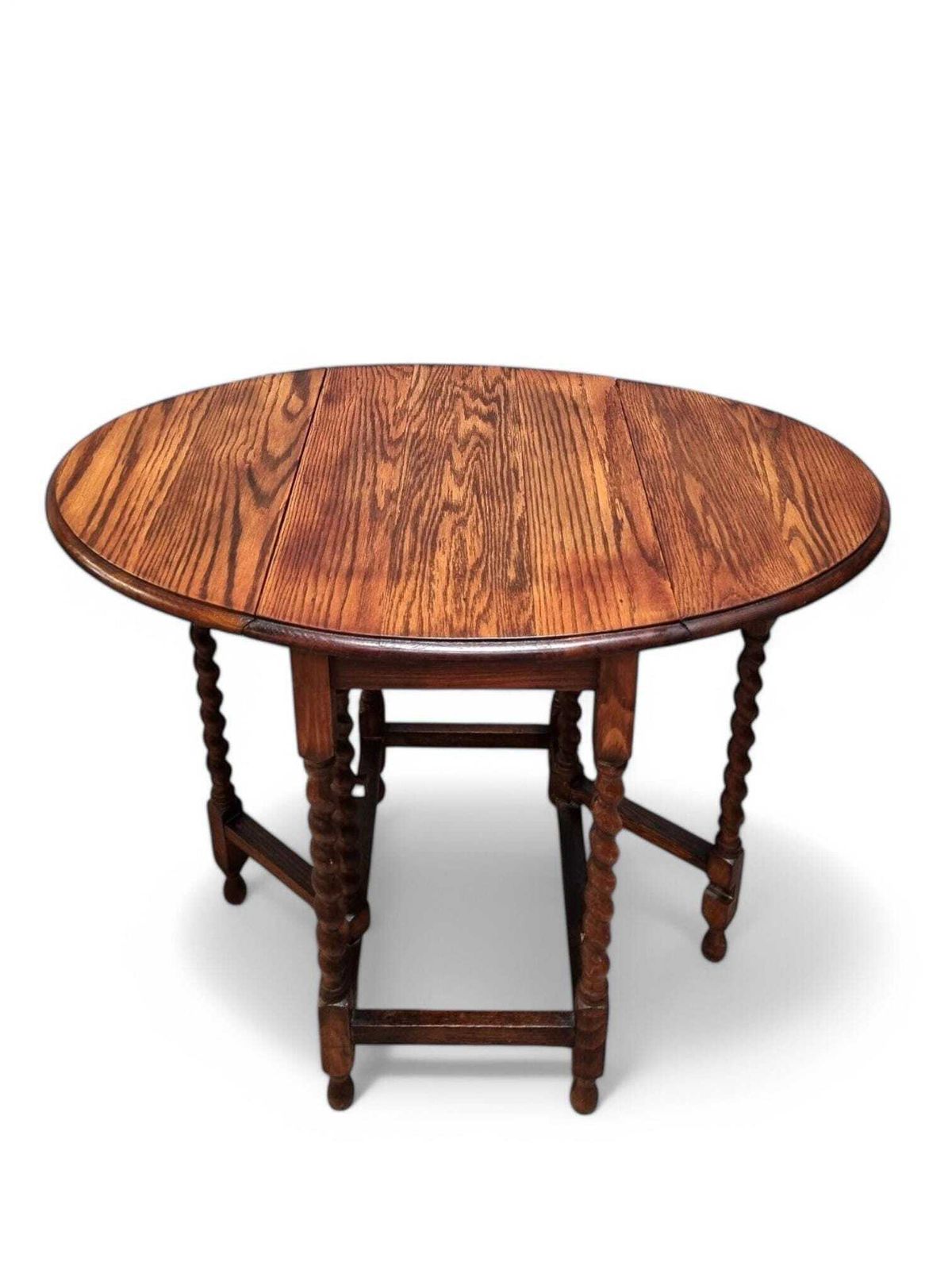 Antique English Drop Leaf Table / Barley Twist / 1890s 1900s photo vintage