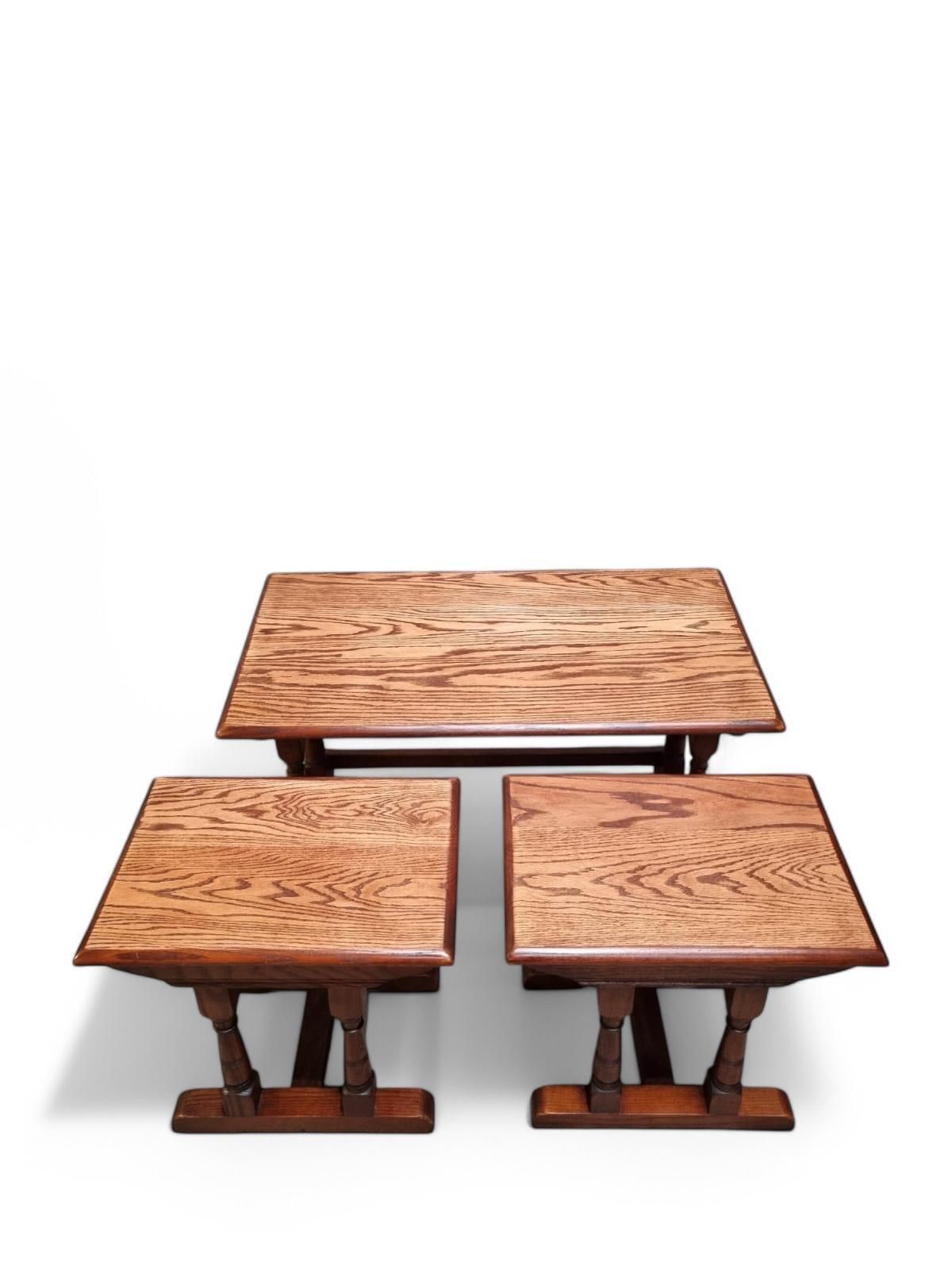 Vintage Old Charm Wood Bros Coffee Table / Nest Of Tables / Set Of 3 / C1970 photo for sale