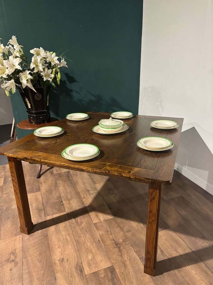 photo buy Large Vintage Oak Dining Table