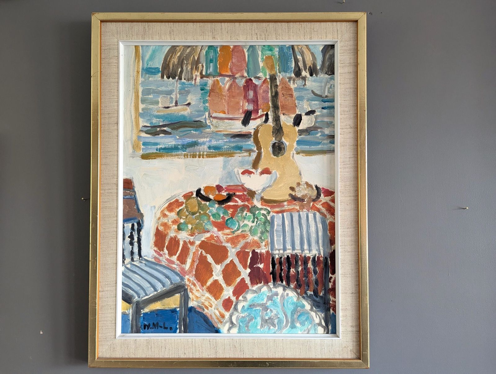 Interior With Oil Painting, Mid 20th Century