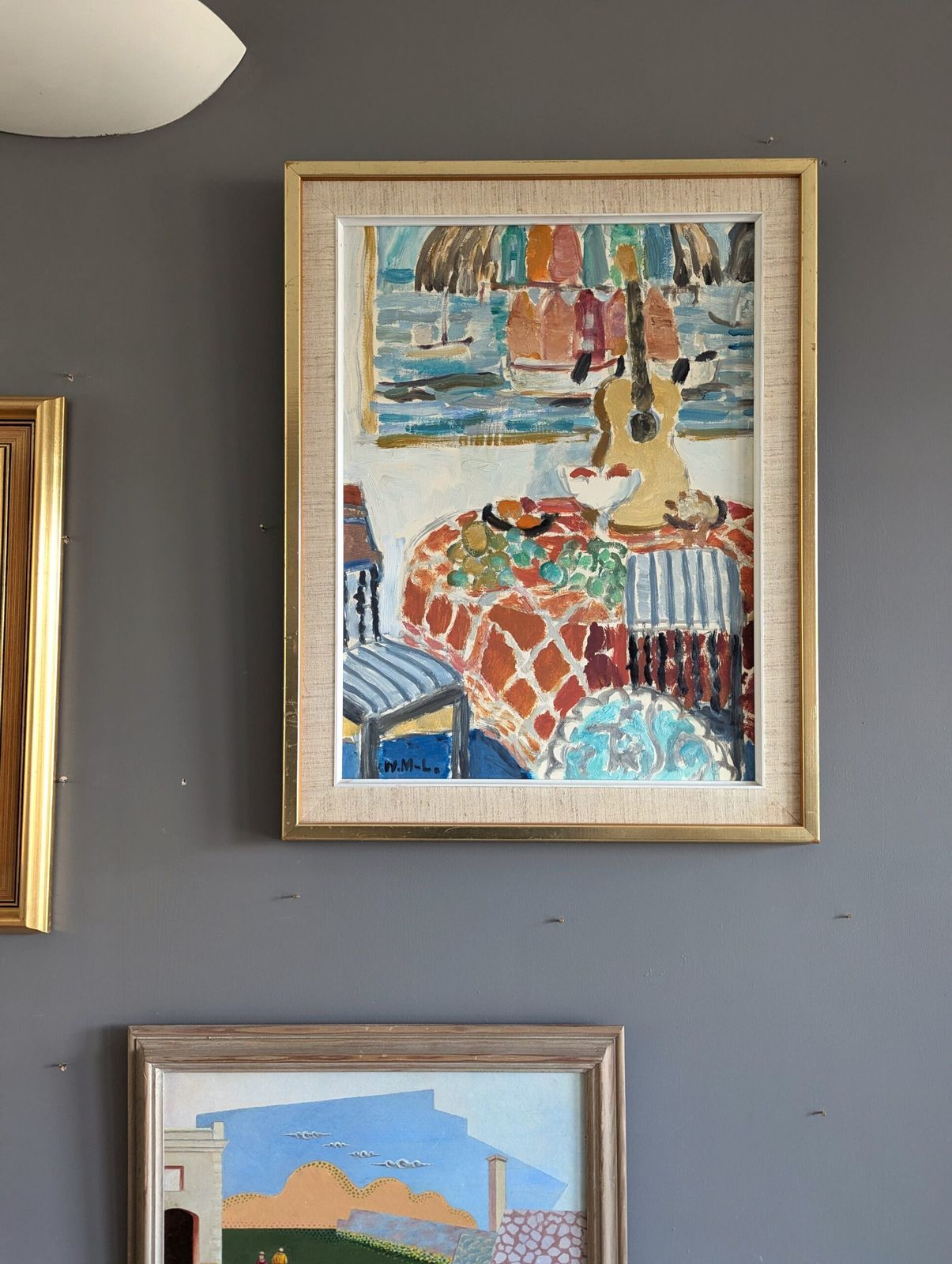 Interior With Oil Painting, Mid 20th Century photo for sale
