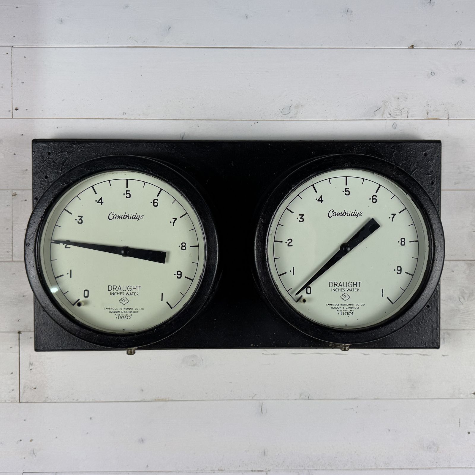 Pair Of Vintage Industrial Cambridge Water Gauges photo furniture