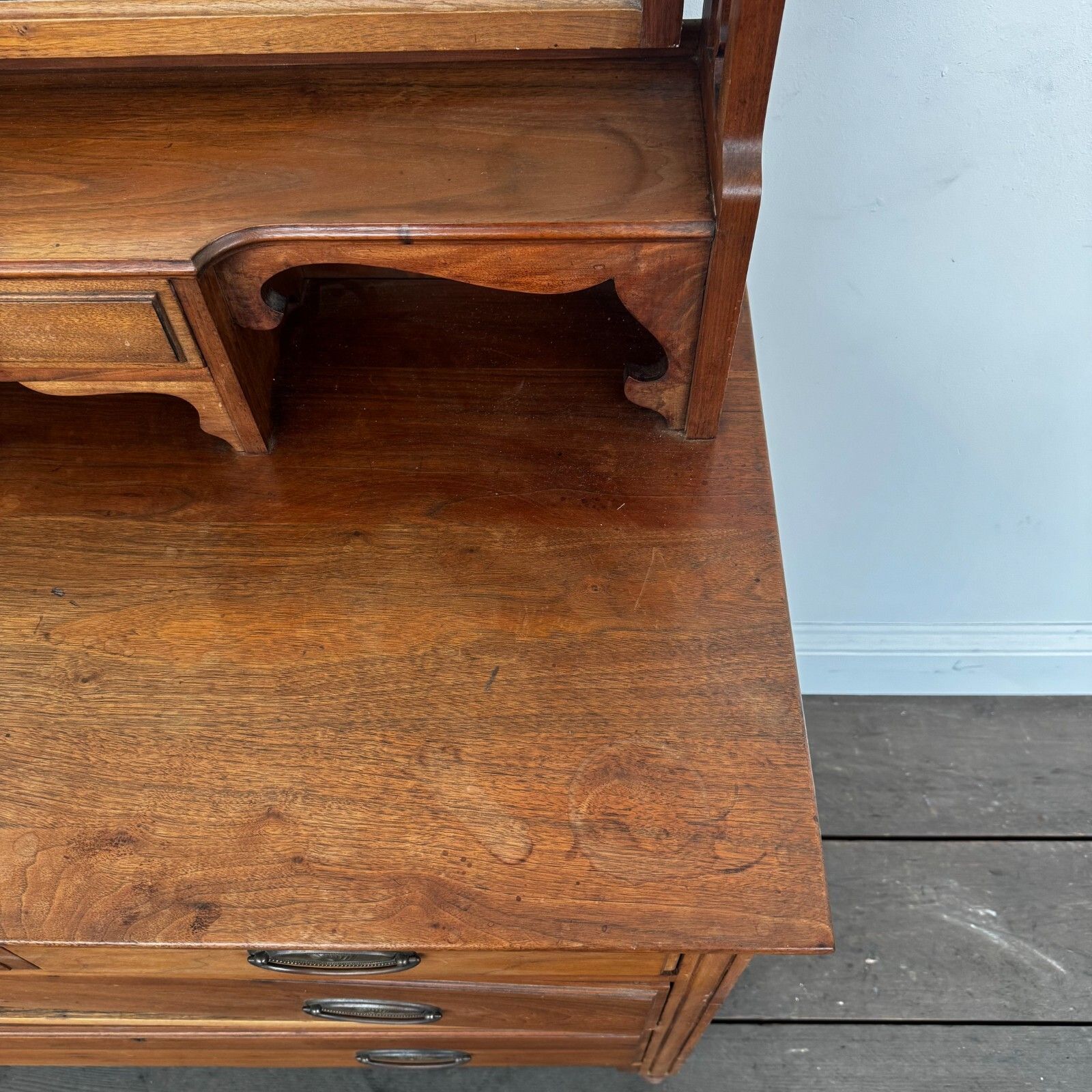 Furniture Early 20th Century Edwardian Mahogany Washstand – Elegant Antique Storage photo