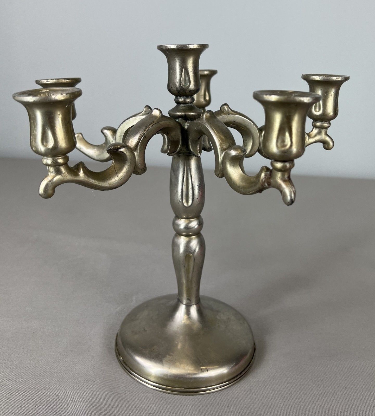 Antique Silver Plated 6 Arm Candelabra – Classic Baroque Style (Lot 3607)