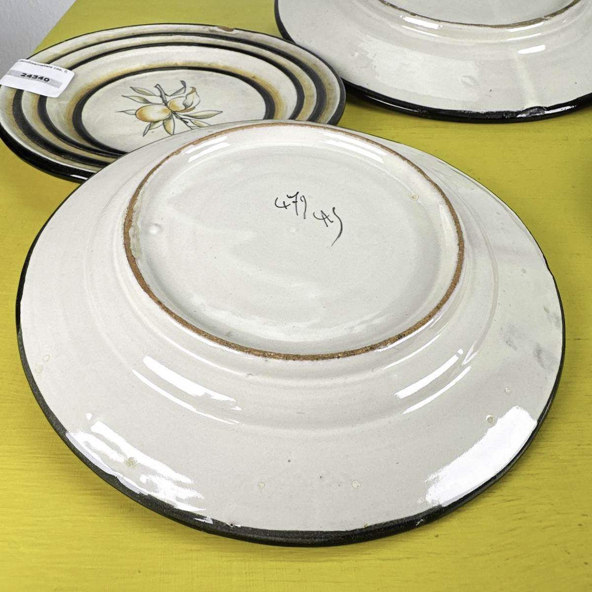 Vintage Glazed Terracotta Plates Cas, 5 Pieces photo vinterior